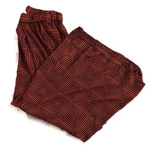 H&M Conscious Geometric Print Wide Leg Pants Rust Black Size 4
